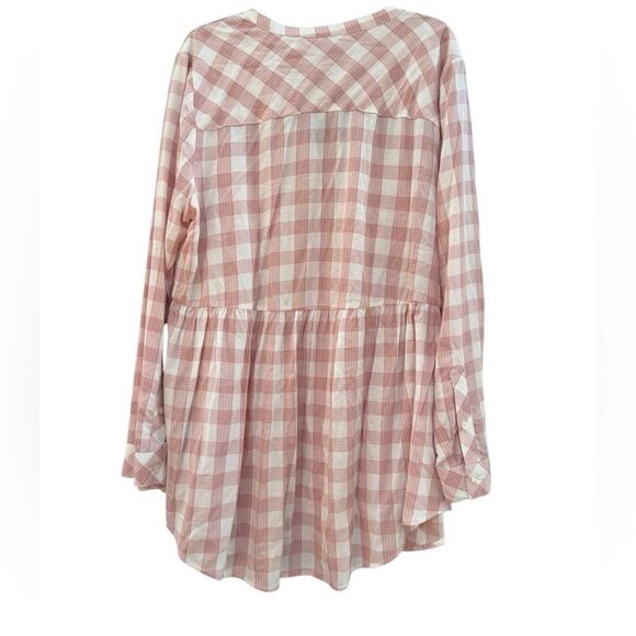 NWT Torrid Women's Emma Babydoll Twill Button-Front Tunic Blouse in Pink Size 2 - Picture 4 of 7